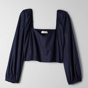 Aritzia Babaton Hadwyn Blouse in Beige size XS